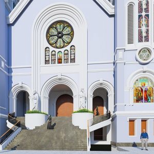 2155 Exterior Churchs Scene Sketchup Model By Tran The Luc Free Download 1