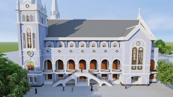 2155 Exterior Churchs Scene Sketchup Model By Tran The Luc Free Download 3