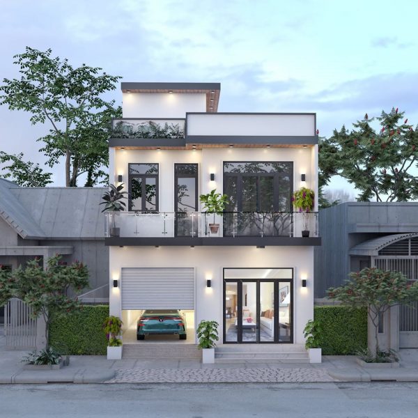 2874 Exterior House Scene Sketchup Model by LeeMinDung Free Download 1
