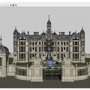 4339 Exterior Neoclassical castle Scene Sketchup Model by CuongCoVua 3